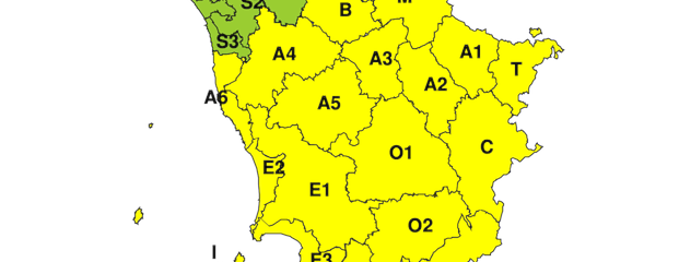 Codice giallo per rischio idrogeologico, codice giallo per la giornata di sabato 19 ottobre