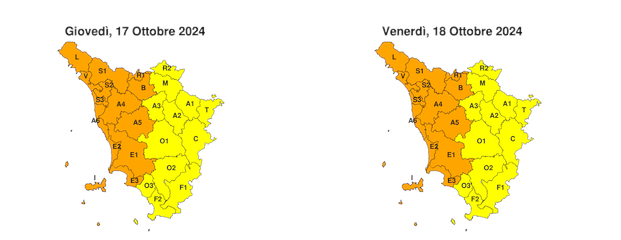 Temporali forti e rischio idrogeologico. Allerta meteo: codice giallo per le giornate del 17 e 18 ottobre