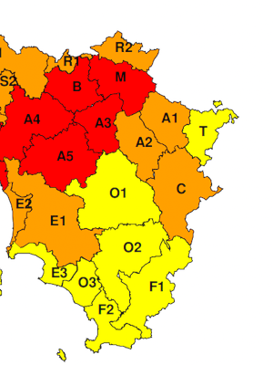 Allerta meteo, prosecuzione codice arancione anche per la giornata di sabato 15 marzo